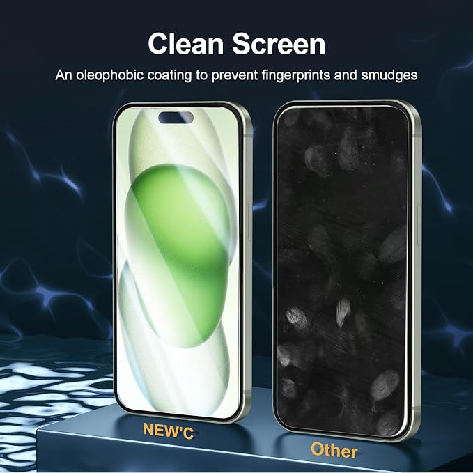 NEW'C 3x for iPhone 15 Plus Screen Protector+ 3x Camera Lens Protector - Image 5