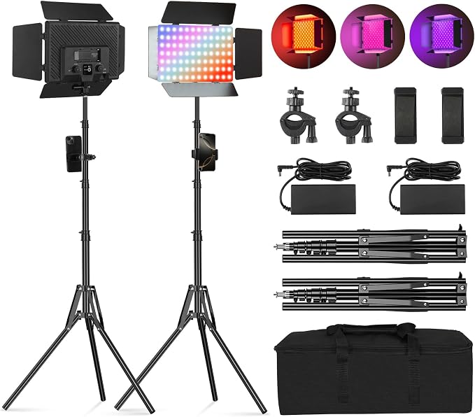 2Pack RGB LED Video Light Kit 12.6in by soonpho