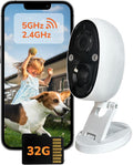 SensForge 2.5K Indoor Outdoor Battery Camera, Dual-Band WiFi, Free AI Human & by SensForge