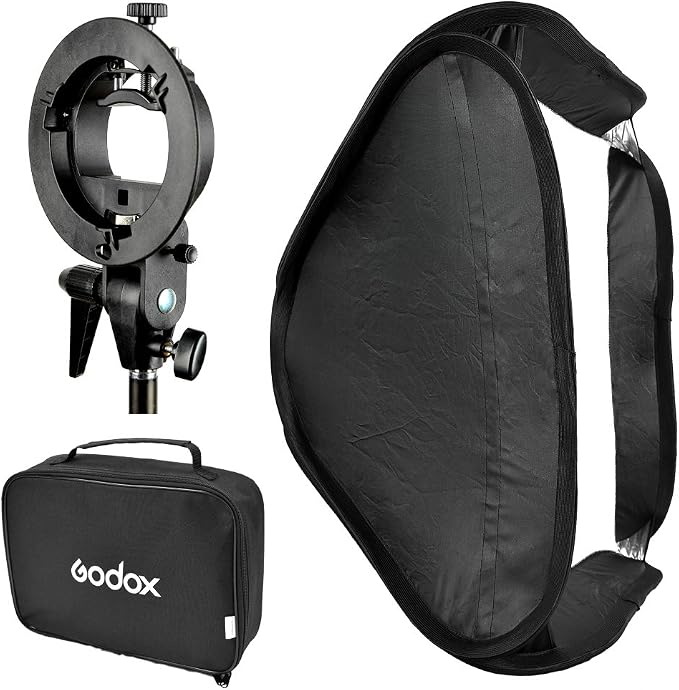 Godox 32" x 32" Softbox with S-Type Bowens Mount Bracket Flash Holder Kit - Image 6