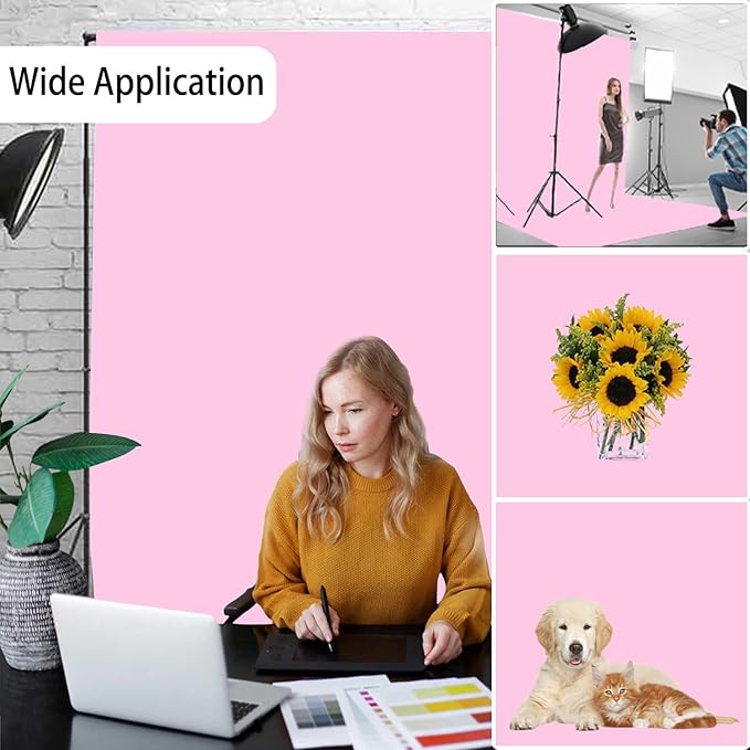 Pink Photography Backdrops for Photoshoot, Photo Booth Video Shooting Photo - Image 3