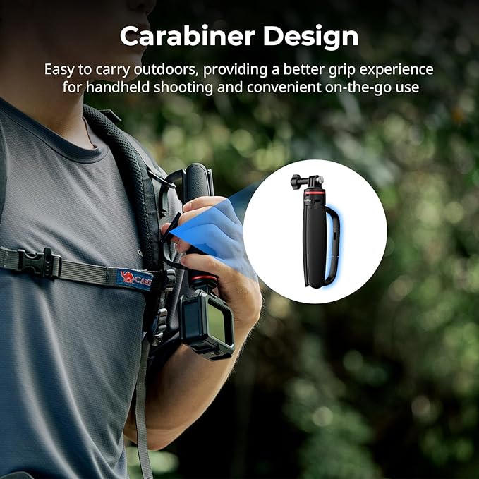 SMALLRIG Portable Action Camera Tripod in Carabiner Shape, 6.5-13.6in - Image 2