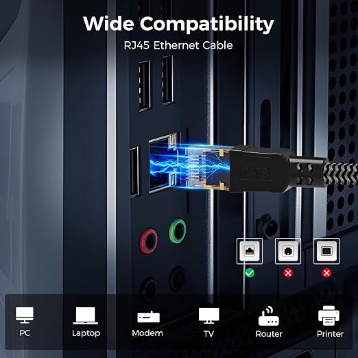 Cat 8 Ethernet Cable 25FT, High-Speed Braided Internet Cable Network Cord - Image 7