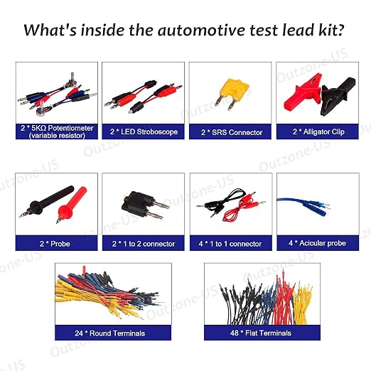 Outzone Automotive Test Lead Kit 92 Pieces Electrical Testers Auto Diagnostic - Image 3