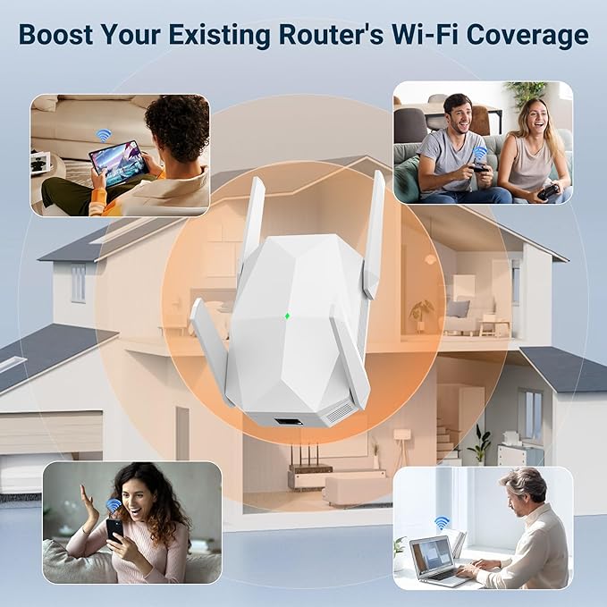 2026 AX3000 WiFi 6 Extender Signal Booster, Dual Band Long Range WiFi Repeater - Image 6