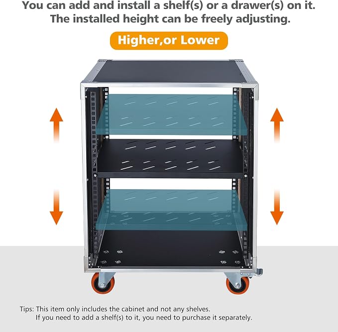 AV Gear Rack 24U Home Audio & Video Stage Stereo Equipment Storage Cabinet - Image 3