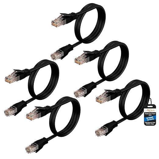 Cat6 Ethernet Cable 6 FT, Snagless Short Cat 6 Patch Cord, RJ45 Pure Copper by Mygatti