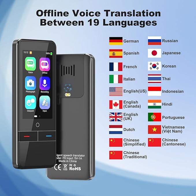 Language Translator Device No WiFi Needed, Instant Two-Way Voice Translator - Image 3