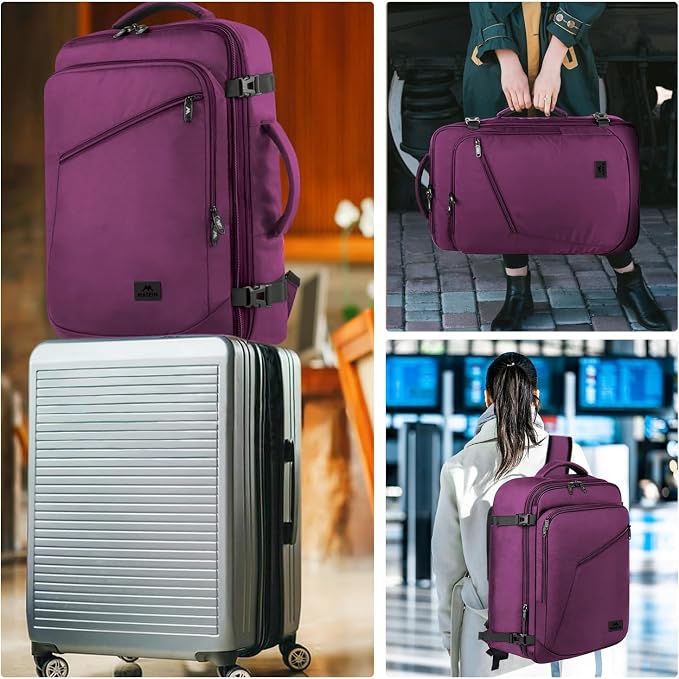 MATEIN Large Purple Travel Backpack, Water Resistant Airplane Backpack - Image 7