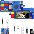 Mini Keychain Digital Camera, 1440P Video, 2MP Photos, 16GB Card, Type C by Dienspeak