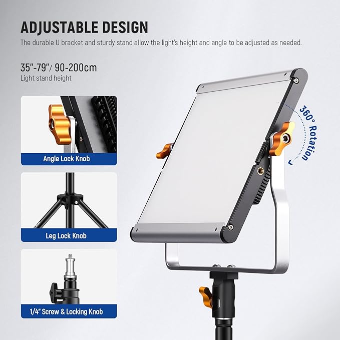Neewer 2 Packs Dimmable Bi Color 480 LED Video Light Kit, 3200~5600K CRI 96+ - Image 5