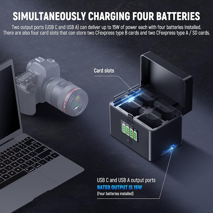 NEEWER 2 in 1 Four Channel USB Battery Charger - Image 4