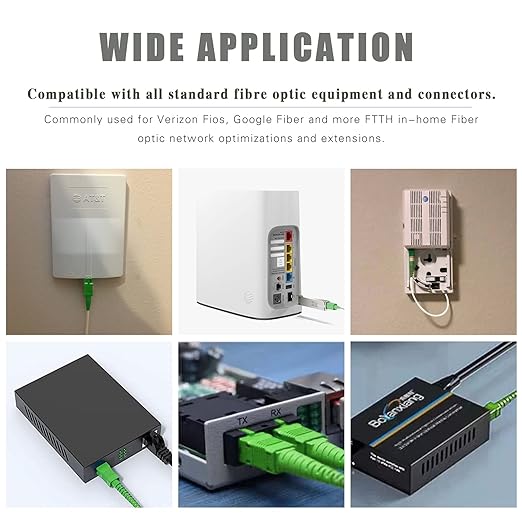 50ft SC/APC to SC/APC Fiber Optic Internet Cable, Armored Single Mode Patch - Image 3