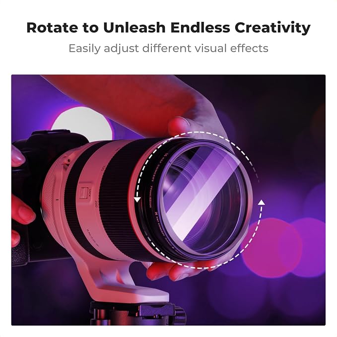 K&F CONCEPT 82mm Linear Glass Prism, Foreground Blur, Repeated Color Images - Image 5
