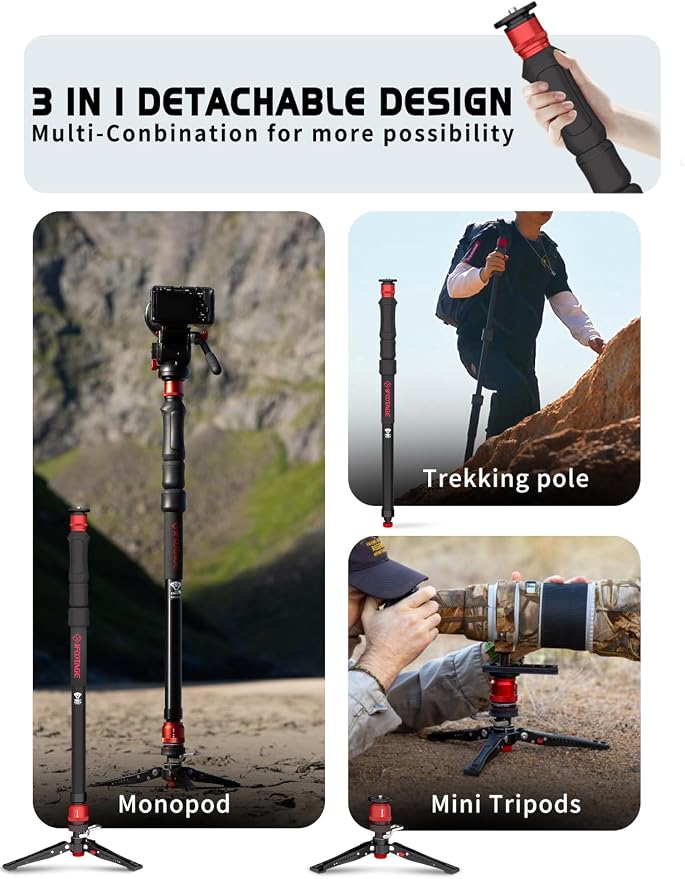 IFOOTAGE Cobra 3 A150S Strike Monopod, Pedal Locking Control, One-Step Rapid - Image 7