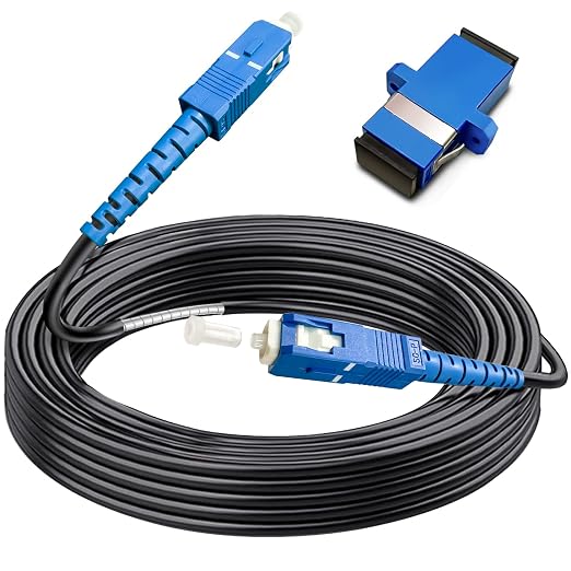 50ft SC to SC Fiber Optic Patch Cable, Outdoor Armored Single Mode SC/UPC to by Bangun