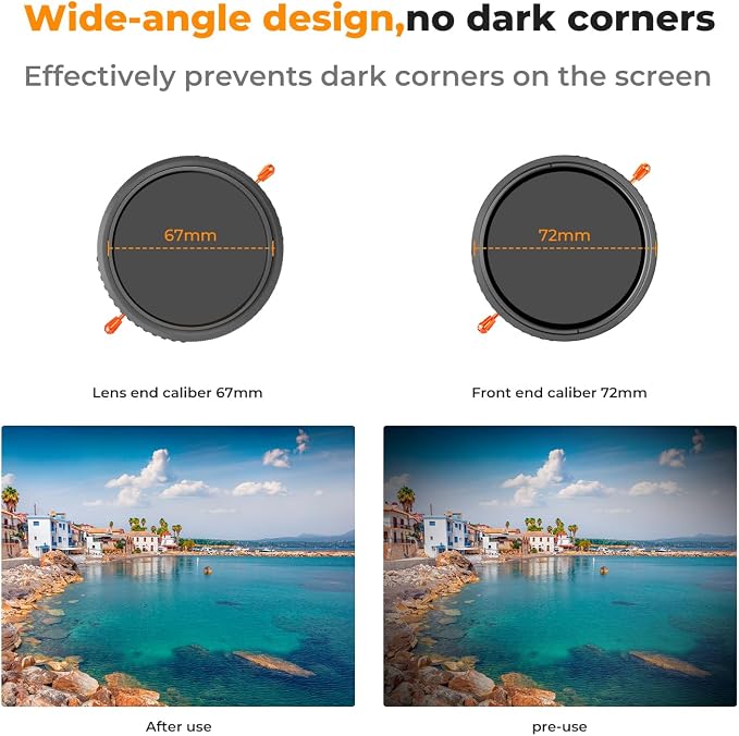 K&F CONCEPT 43mm Variable ND2-32 & Circular Polarizing Lens Filter in 1 - Image 7