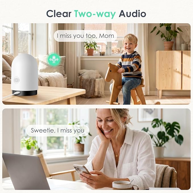 YOTON Indoor Security Camera 4pcs, 2K 360 Wi-Fi Baby Monitor & Pet Camera - Image 7