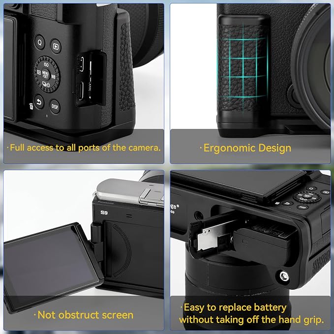 Haoge HG-S9-B Handle HandGrip for Panasonic LUMIX S9 Camera Body S9K L-Shape - Image 2