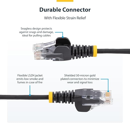 StarTech.com 20ft Blue Slim CAT6 Ethernet Cable, Snagless RJ45, 28AWG Pure Bare - Image 3