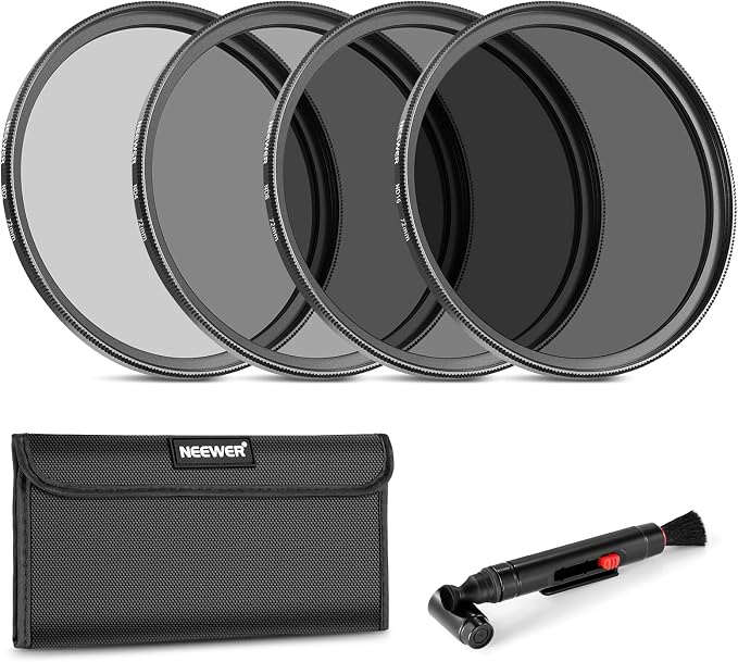 Neewer 72mm ND Filter Kit: ND2 ND4 ND8 ND16, Lens Cleaning Pen, Neutral Density by Neewer