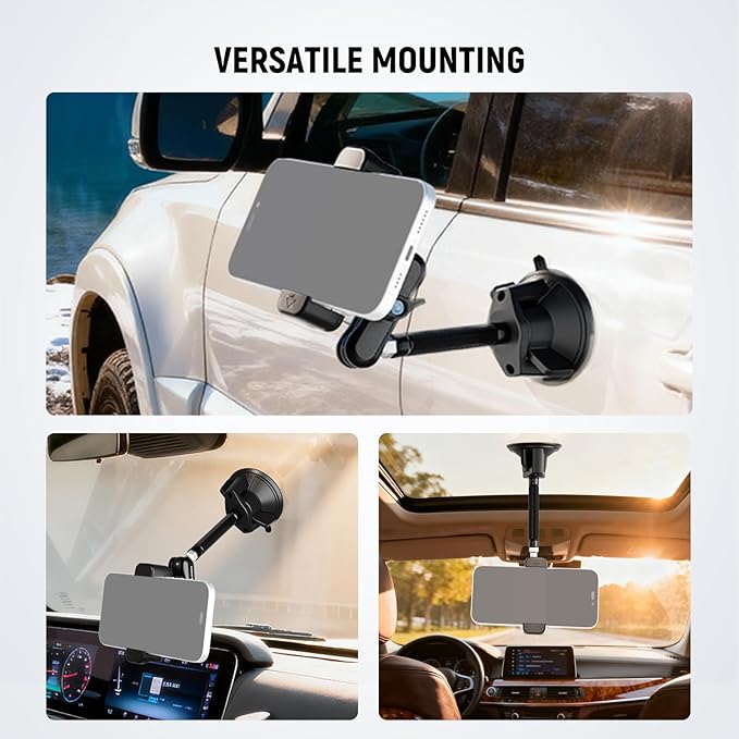 NEEWER Phone Holder for Your Car, 360° Rotating Vacuum Suction Cup Metal Cell - Image 7