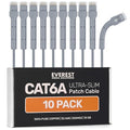 Everest Ultra Slim Cat6a Ethernet Patch Cables 7ft Gray by EverestMediaSolutions