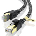 Cat 8 Ethernet Cable 2FT, High-Speed Braided Internet Cable Network Cord by CABNEER