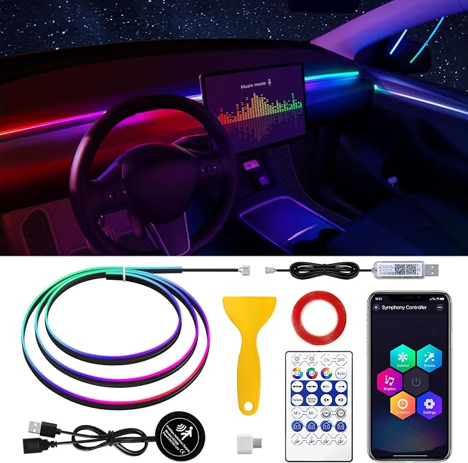 Dreamcolor Acrylic Interior Car LED Strip Light by MAODANER