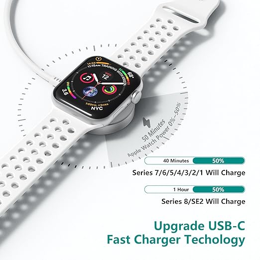 2Pack for Apple Watch Charger Cable, Magnetic Fast Charger to USB-C Cable 3FT - Image 3