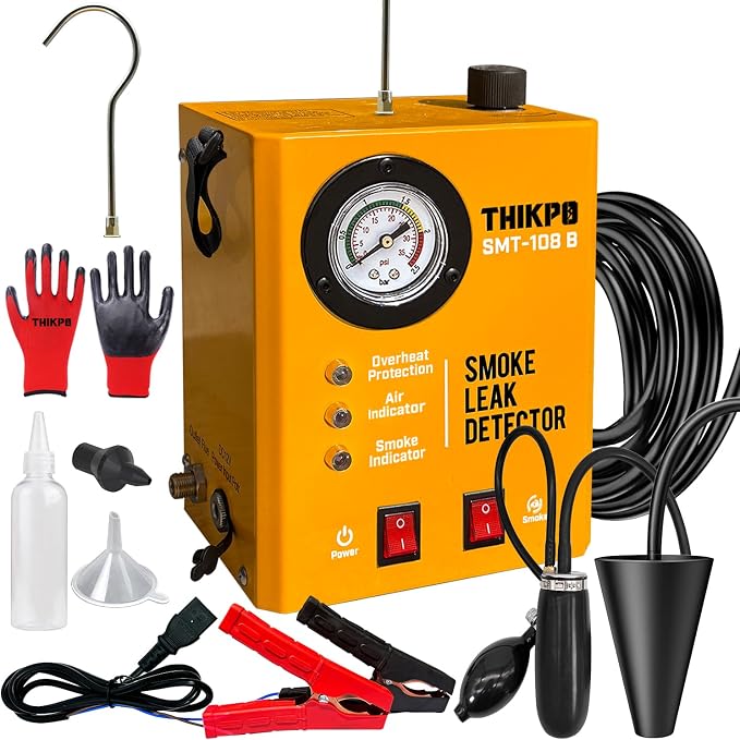 Smoke Machine Automotive Built-in Air Pump, Professional Smoke Leak Detector by THIKPO