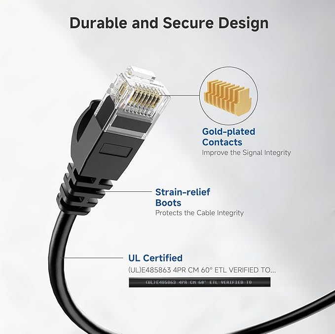 Cable Matters 10Gbps 5-Pack Snagless Cat 6 Ethernet Cable - 7ft - Image 5