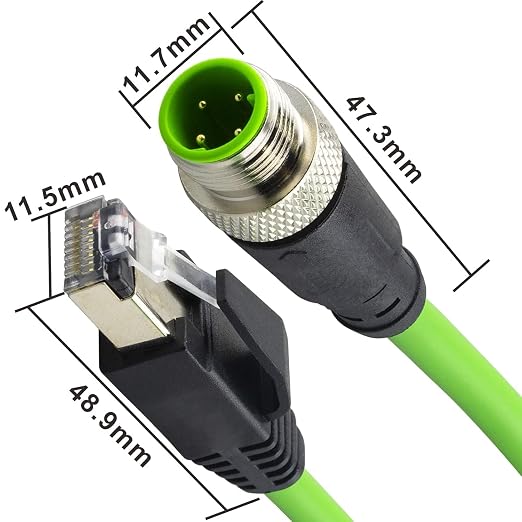 M12 to RJ45 Industrial Ethernet Cable，Automation Systems Interconnect M12 4 Pin - Image 7