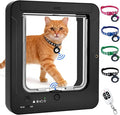 Smart Cat Door with 4 Collar Sensor Key, RFID Electronic Cat Door Collar by CUIBIRD