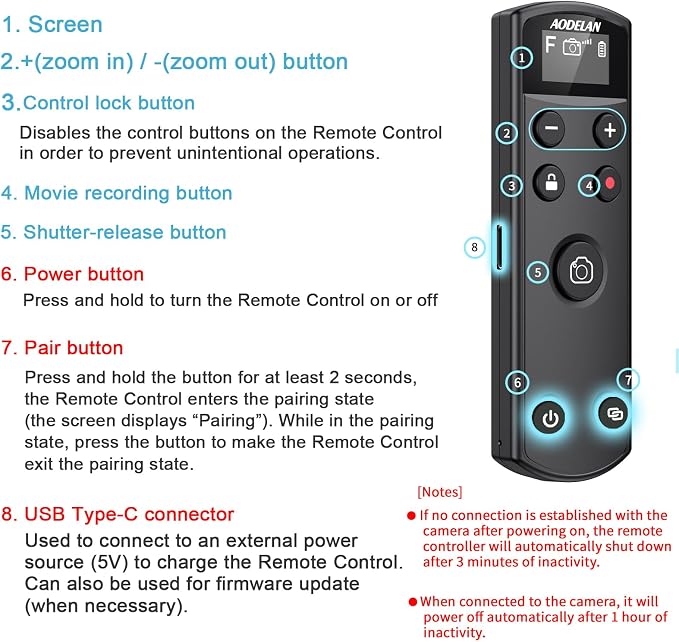 Remote Control for Fujifilm Camera, USB-C Rechargeable Wireless Shutter Release - Image 6