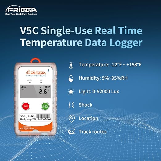 Frigga V5C 4G/5G Real-Time Temperature Humidity Data Logger Single-Use 28800 - Image 6