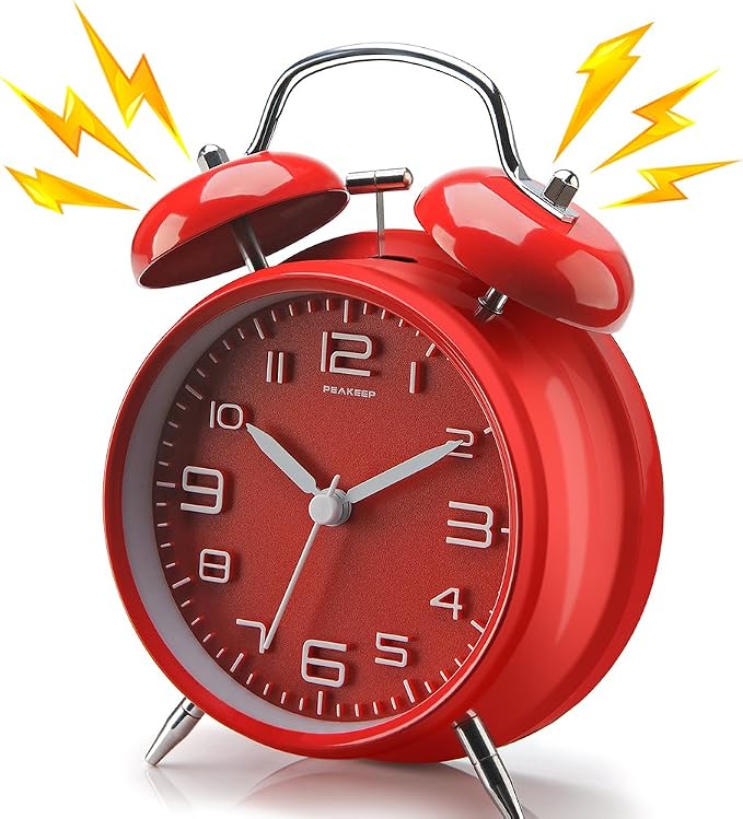 Peakeep 4.5 Inches Twin Bell Loud Alarm Clock - Image 3