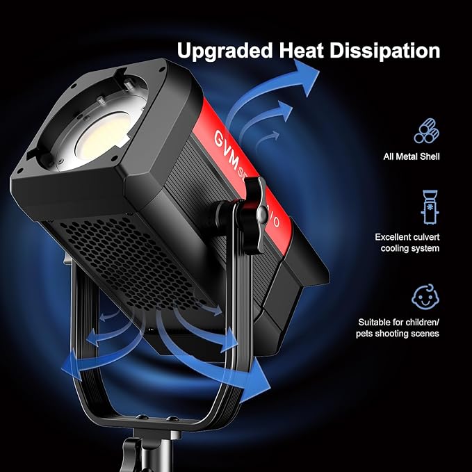 GVM 300W Video Light Kit with Lantern Softbox, SD300B AIO Photography Light - Image 6