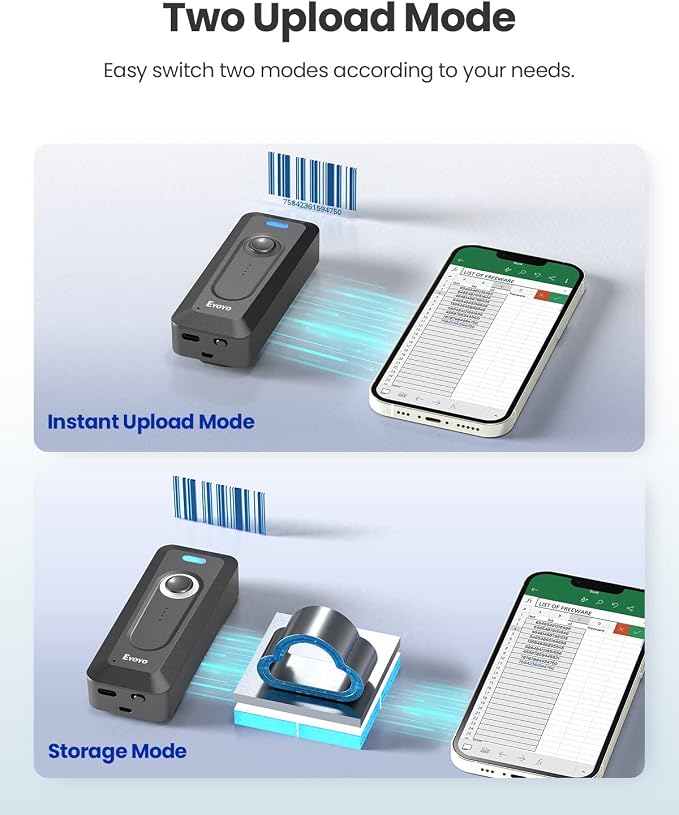 2-Pack Eyoyo 2D Bluetooth Barcode Scanner Wireless - Image 6