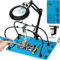 Silicone Mat Helping Hands Soldering Station, 30X/10X Magnifying Glass by HOME