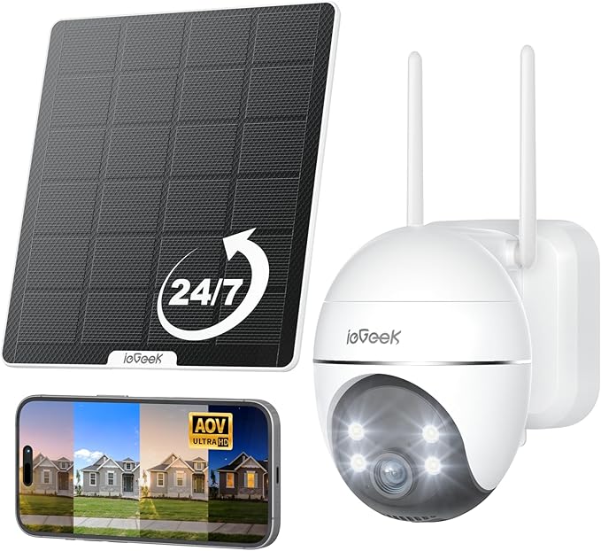 ieGeek Solar Security Cameras Wireless Outdoor, WiFi Surveillance Camera by ieGeek