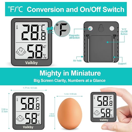 Indoor Humidity Meter Hygrometer 3Pack, Room Thermometer - Image 6