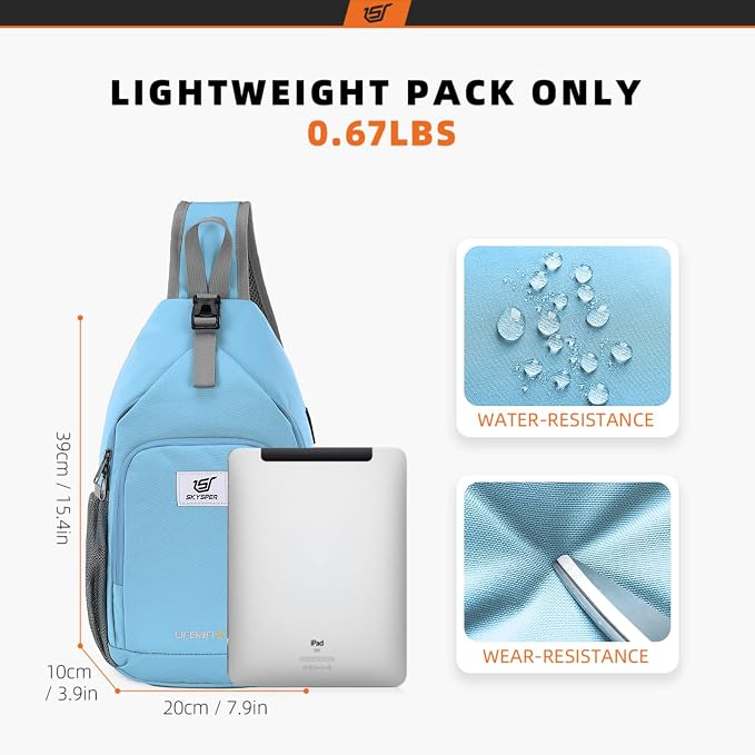 SKYSPER Sling Bag RFID Crossbody Sling Backpack Cross Body Shoulder Bag Travel - Image 5