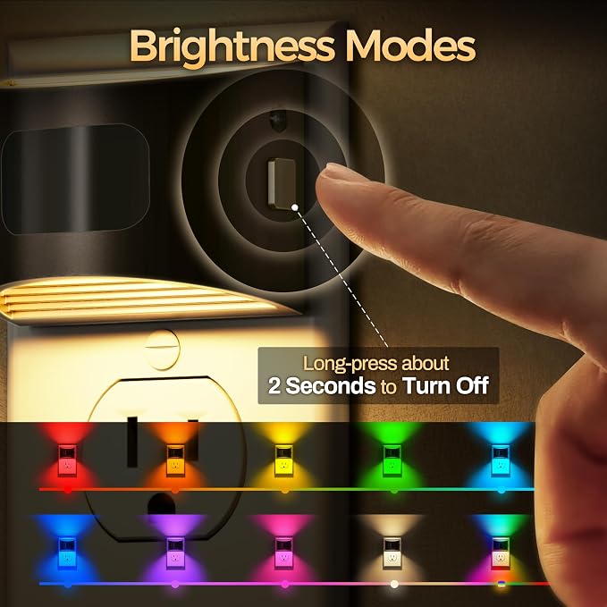 DORESshop LED Night Light, Night Lights Plug into Wall, 8-Color RGB LED - Image 2