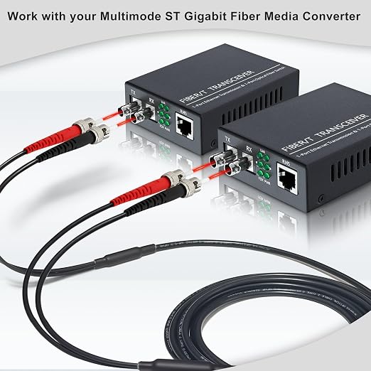165ft / 50m Outdoor Armored OD-5mm OM1 ST to ST Fiber Cable, ST-ST Fiber Optic - Image 4