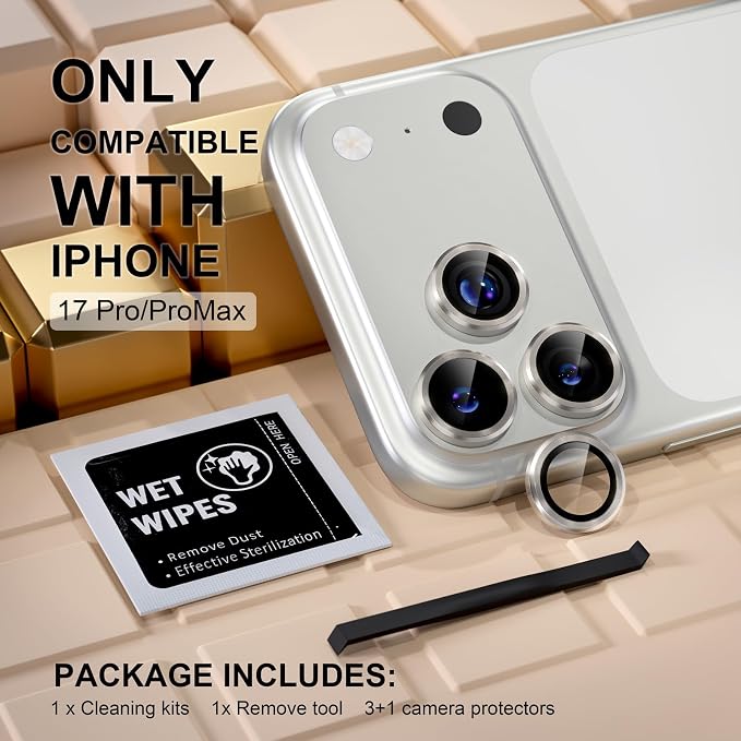 Misea Compatible for iPhone 17 Pro/iPhone 17 Pro Max Camera Lens Protector - Image 2
