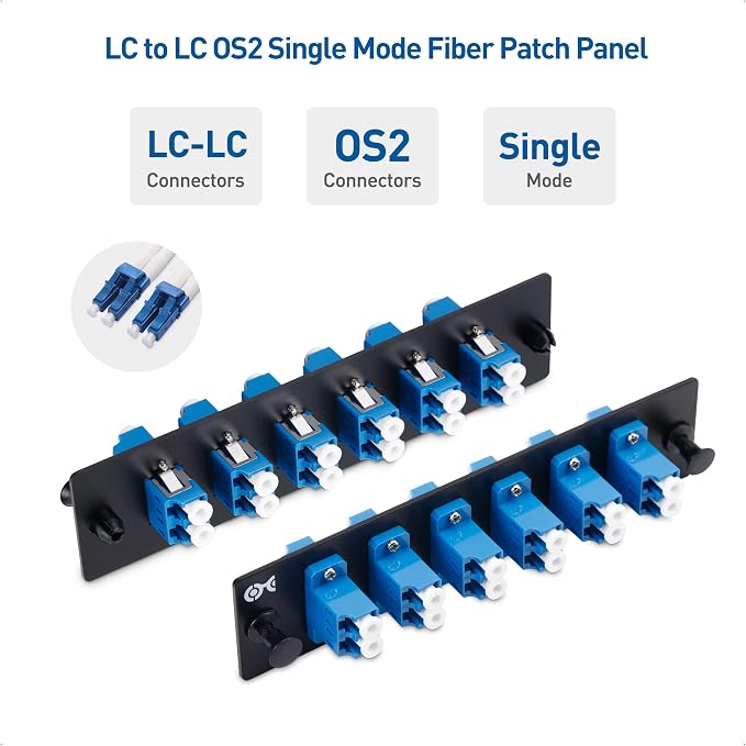Cable Matters 12 Fibers LC to LC OS2 Single Mode Fiber Patch Panel - Image 3