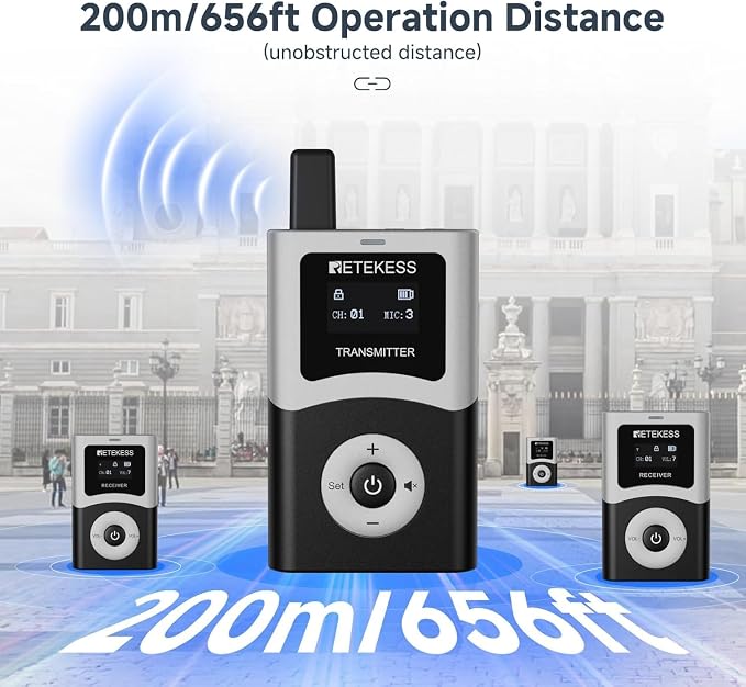 Retekess T130U Wireless Tour Guide System, Church Translation System, One-Key - Image 3