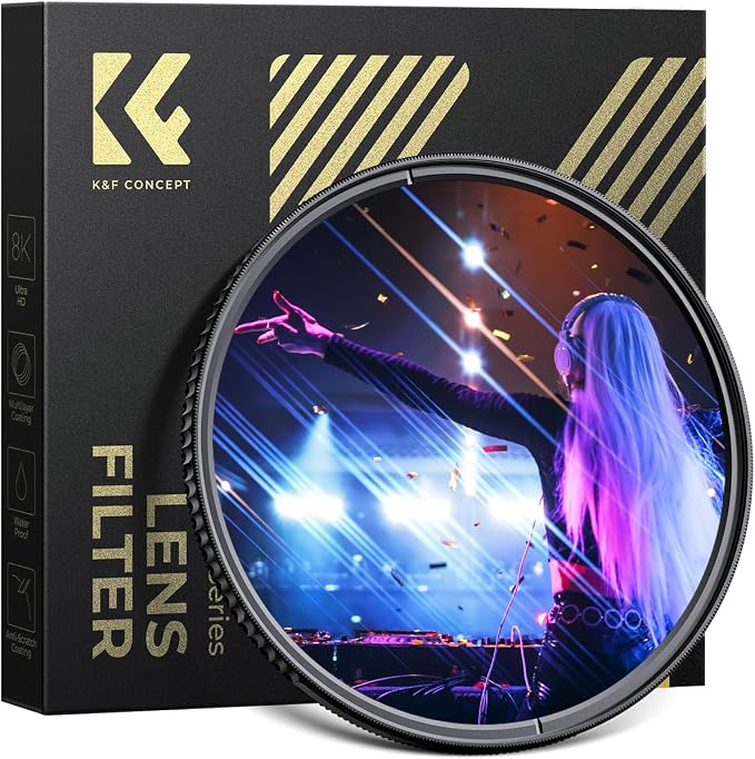K&F CONCEPT 49mm Blue Streak Effect Lens Filter Anamorphic Optical Glass Light by KFCONCEPT
