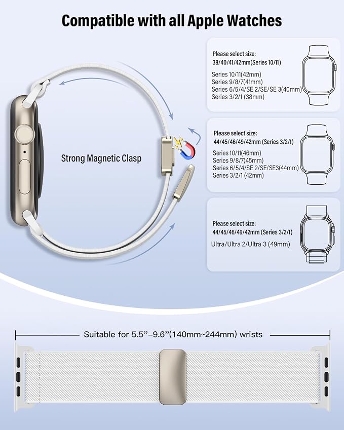 Stretchy Band Compatible with Apple Watch Bands 40mm 38mm 41mm 42mm 44mm 45mm - Image 5
